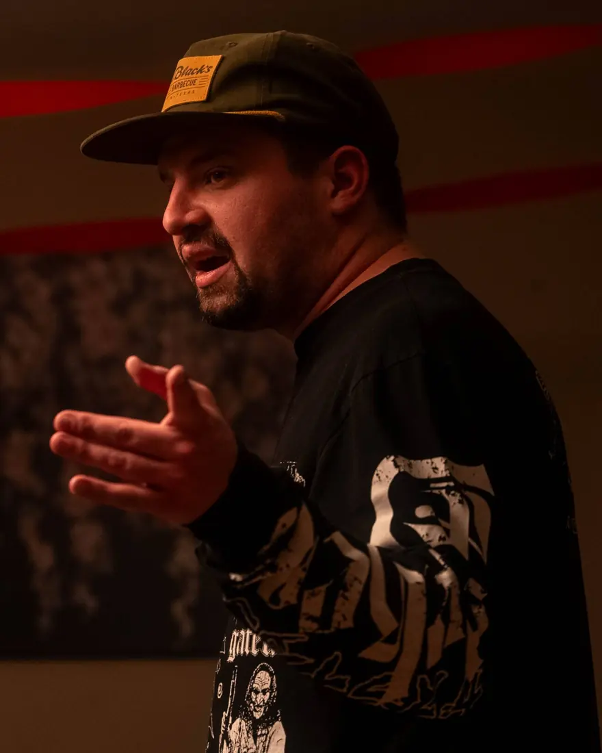 Nate Duersch on set